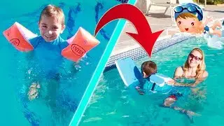 SWAN APPREND À NAGER SANS BRASSARD ! Swan's swimming lessons