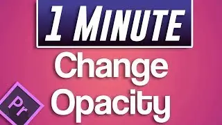 Premiere Pro : How to Change Opacity