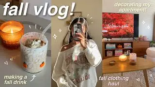 FALL VLOG 🍂 fall clothing haul, decorating, making a drink, shows, football, etc! ✨