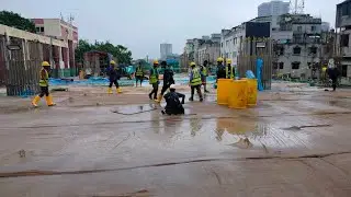 Curing of Concrete Slab by Hessian Cloth