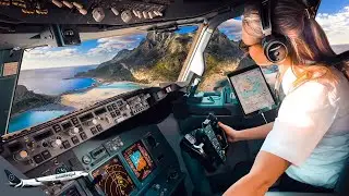 BOEING 737 Stunning LANDING Crete GREECE Heraklion Airport RWY27 | Cockpit View | Airline Pilot Life
