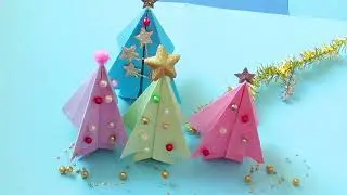Cum sa faci un brad din hartie colorata Brad 3D Decorațiune pentru Crăciun 🌲