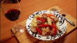 Roast pork and vegetables