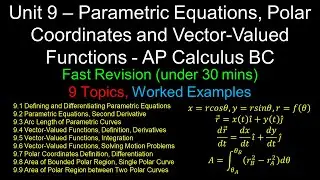 Parametric Equations, Polar Coordinates and Vector-Valued Functions - Unit 9 - AP Calculus BC
