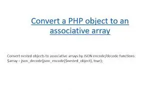 php object to php array