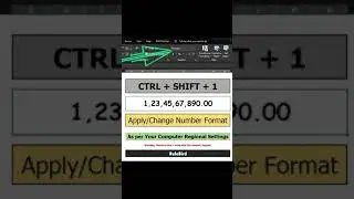 Excel Shortcut - 👉 CTRL + SHIFT + 1 👈 