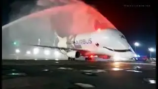 AIRBUS BELUGA XL AT KOLKATA AIRPORT | BELUGA XL Got Water Salute | Aviation Videos | VECC INDIA