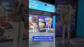 Pink - What about us - Busking cover by Ross Anderson & Kieran the chanter