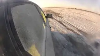 Subaru взлетка декабрь 2013. Камера за бортом машины