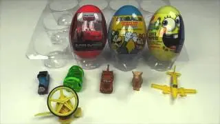 9 Surprise Eggs Unboxing, Kinder Zaini Cars 2 Spongebob Thomas 2016 -18