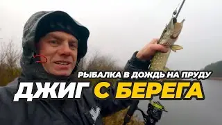 Джиг с берега на небольшом водоёме. Много щучьих поклёвок