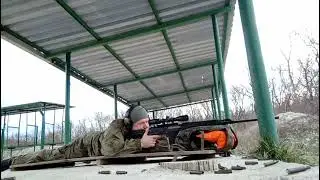 Стрельба из КО Тигр на 300 м. по гонгу 25см