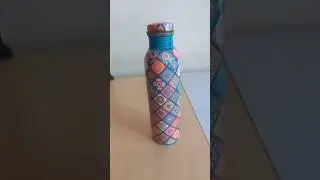 Recycling old brass bottle #decopage paper art #diy #craft