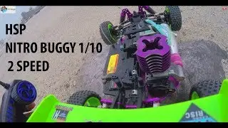 HSP Nitro 1/10 scale Buggy 2 speed with upgraded pull starter speed run