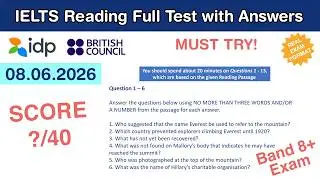 IELTS Academic Reading Practice Test with Answers 08.06.2026 - Test 