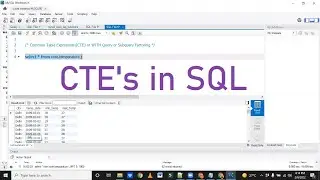 *** CTE (Common Table Expression) in SQL | WITH Clause | Advanced SQL | Online Session