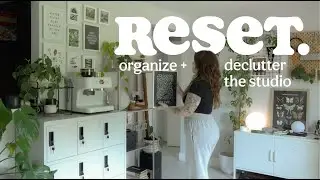 art studio reset ☁️ organizing & decluttering the studio
