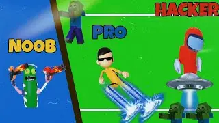 NOOB vs PRO vs HACKER in Zombie Rush.
