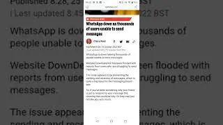 WhatsApp Down | Users Unable to Send and Receive Messages