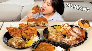 Mukbang :) Chicken katsu with plenty of chicken, Delicious curry rice.