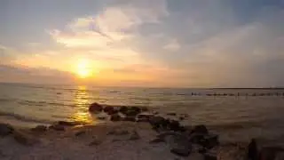 Ейская коса, закат в ускоренном режиме, снято на GoPro, Москва-Ейск