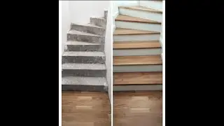 Trepte din beton imbracate in trepte din Lemn Masiv #WoodenSters #InstallingProcess.