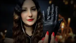 ASMR Extra Tight Small Leather Gloves Sounds (Whispering, Personal Attention ASMR)