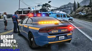 Playing GTA 5 As A POLICE OFFICER Highway Patrol| NYSP|| GTA 5 Lspdfr Mod| 4K