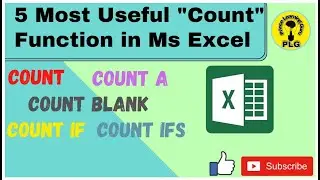 Five most useful Count Function in Ms Excel.| #Count#CountA#Countblank#Countif#Countifs.#PLG