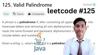 125. Valid Palindrome || String || leetCode 125 || java