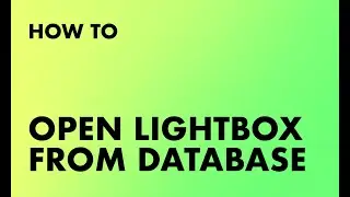 How to Open Lightbox from Database | Editor X