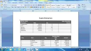 How to use Table in Ms Word 2010