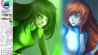 Kim Possible vs. Shego [SpeedPaint]
