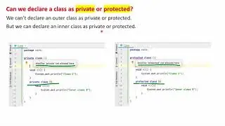 Can we declare a class as private or protected?