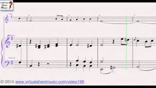 Mozart's Allegro from Sonata in E minor K304 sheet music for Violin and Piano - Video Score