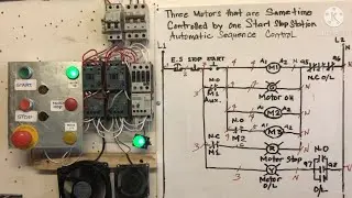 one start stop station motor control, 3 motors that are same time automatic operation.