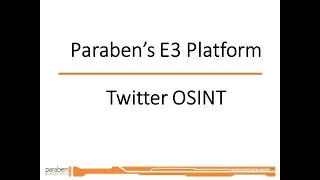 E3 Forensic Platform OSINT Options Twitter