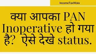 How to check PAN active/ inoperative status ?