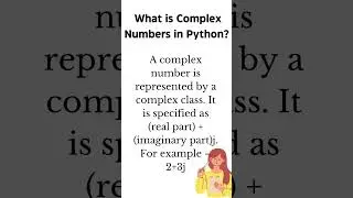 what is Complex Numbers | Python