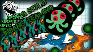 Agario - Insane Teaming with Stylo & Optic! NO BOTS! Agar.io Trolling and Rekking teams!
