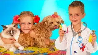Funny Kids Pretend Play Animals Doctor | Fun Playtime with Toys for Children