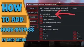 HOW TO ADD BYPASS IN SRC || ADD HOOK IN SRC || BYPASS ADD IN MOD MENU