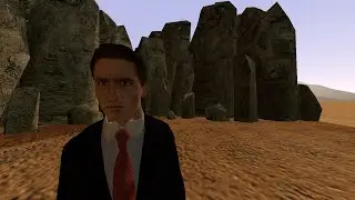 PATRICK BATEMAN RIDES HIS BIKE INTO THE RADIOACTIVE DESERT, BUT IT'S GARRY'S MOD