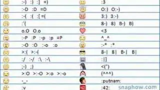 Facebook chat emoticons (shark, robot, peguin, smilly face, angel)