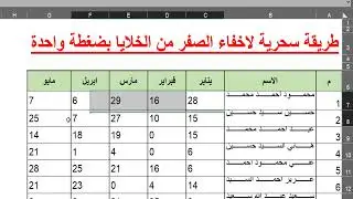 طريقة سحرية في الاكسل لاخفاء الصفر - اخفاء الصفر في الاكسل - وفر وقتك مع خفايا الاكسل
