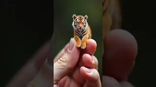 AI Art of Realistic Tiny baby Tiger on hands Animation #AI #aiartwork #aivideoart