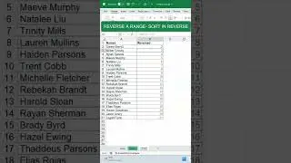 Reverse/Flip an excel range -Excel Formula 