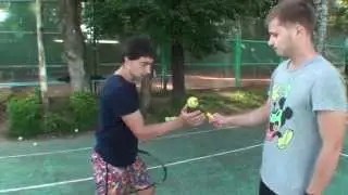 Теннис. Учебное видео. Удары с лета. Часть 1.