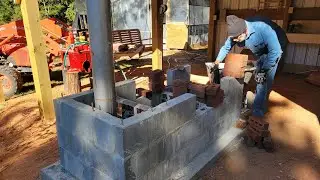 Laying Blocks and Brick on the Evaporator Furnace