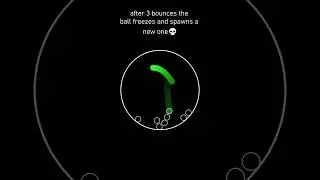 A ball bouncing but after 5 bounces it freezes spawns new one.
